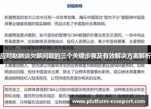 应对赵鹏谈欠薪问题的三个关键步骤及有效解决方案解析