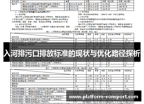 入河排污口排放标准的现状与优化路径探析