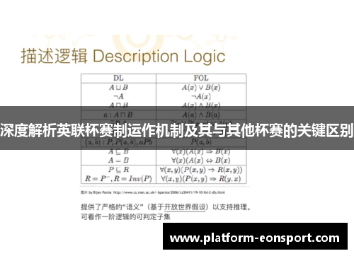 深度解析英联杯赛制运作机制及其与其他杯赛的关键区别